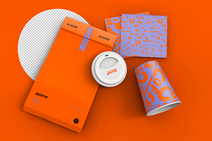 3d Paper Bag, Cup & Napkin Mockup