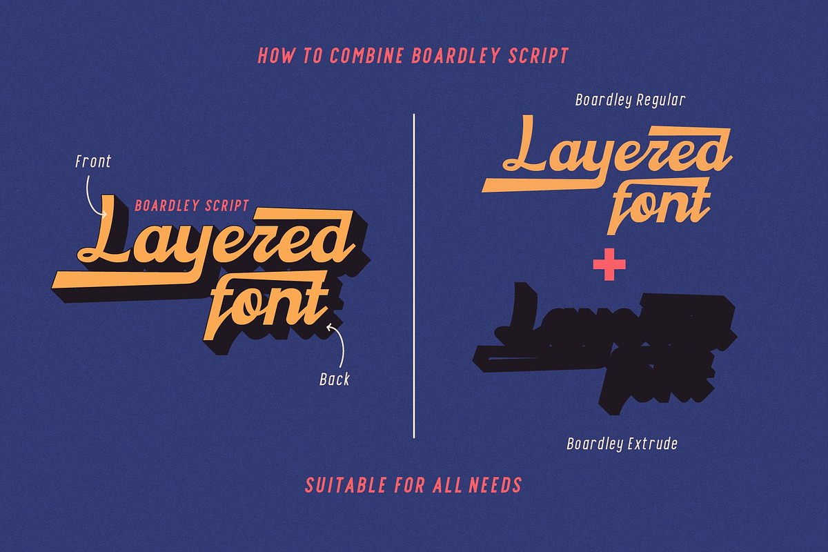Boardley Script - Layered Font preview 4