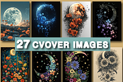 Moon and Flower Coloring Book, an Animal Illustration by Printable Design Store (Thumbnail 2 of 7)