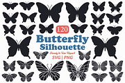 Butterfly Silhouette Vector Bundle, an Animal Illustration by Kusumaillustration (Thumbnail 1 of 13)