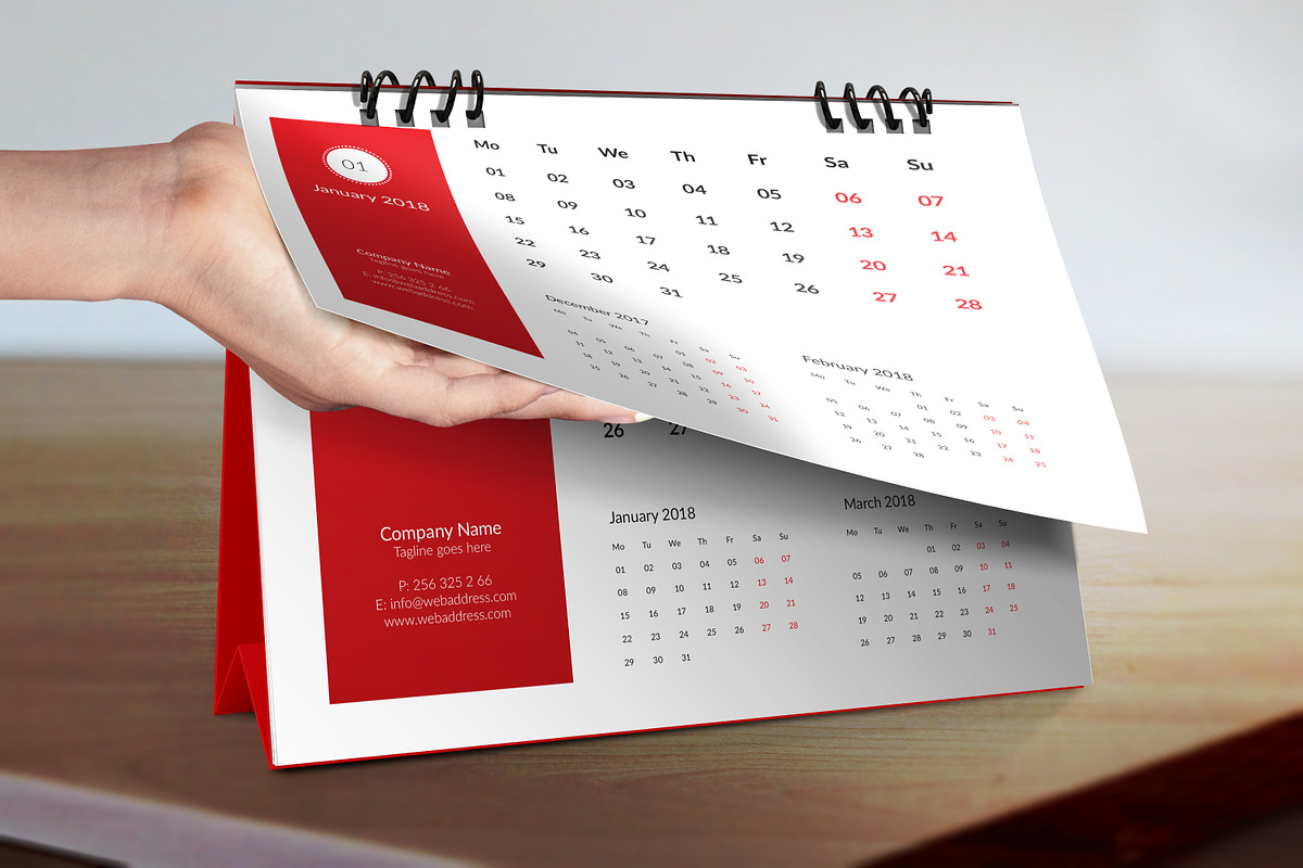 2018 Desk Calendar template, a Stationery Template by graphicbox (Photo 3 of 6)