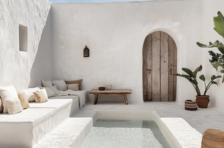 Serene Minimal Mediterranean Outdoor, an Architecture Photo by Virgo Studio