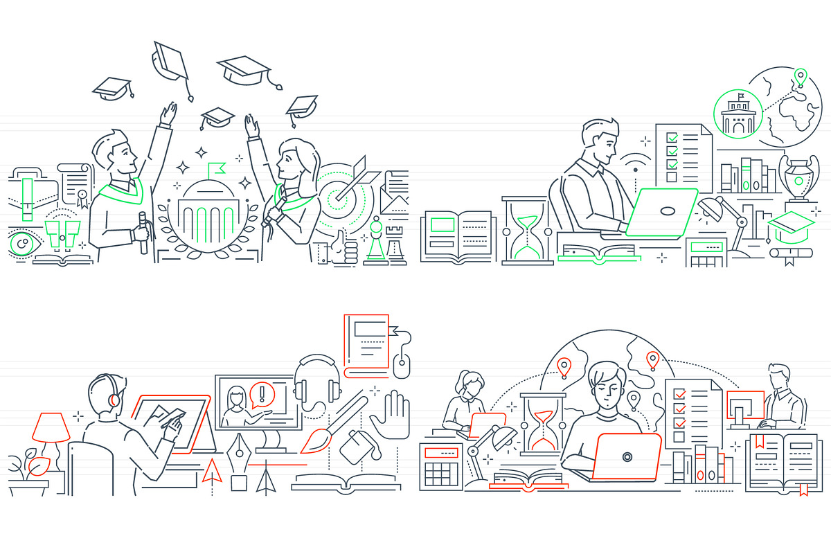 Education Line Illustrations Bundle, an iPhone Mockup by Boyko Pictures (Photo 11 of 12)