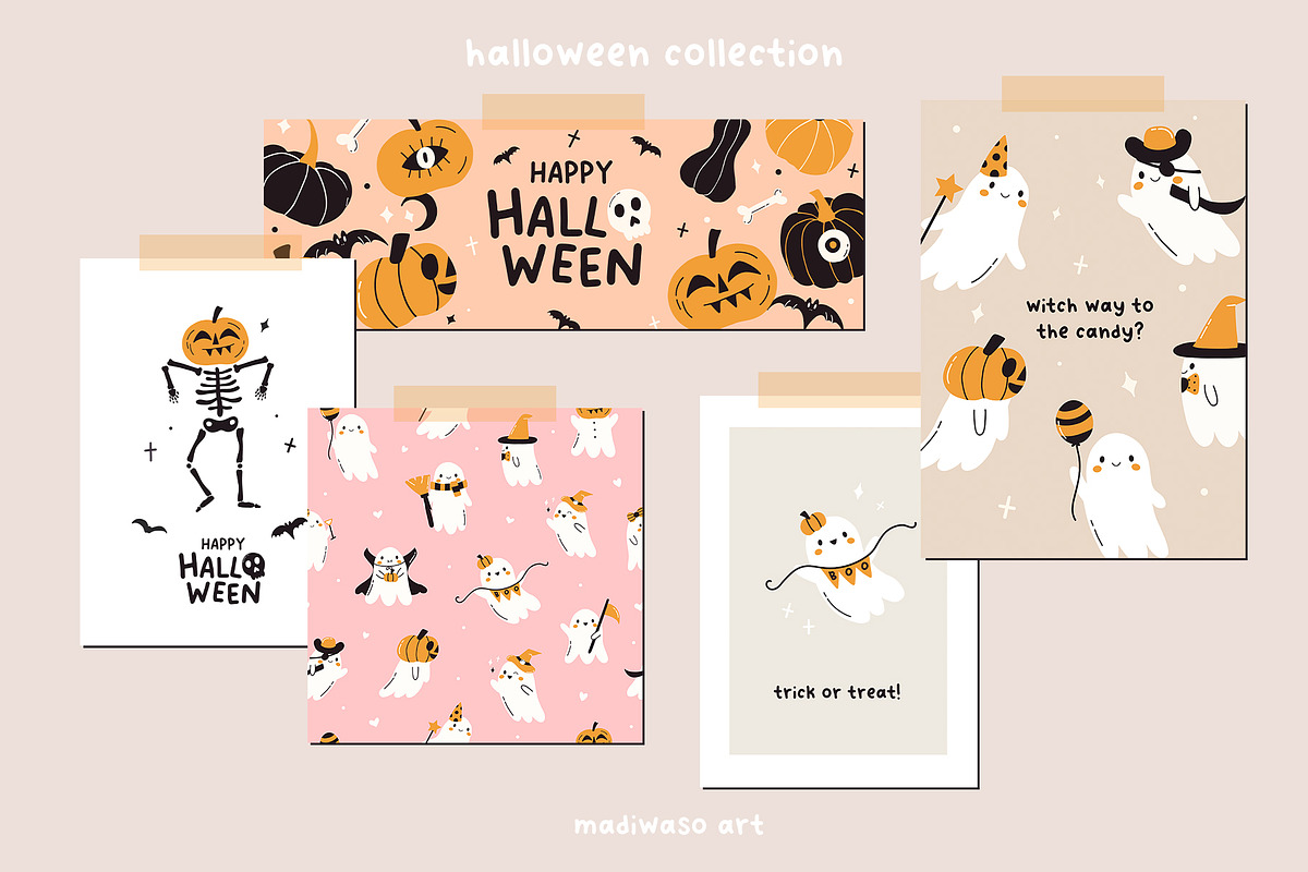 HALLOWEEN - cards, patterns graphic, a Seasonal Illustration by Madiwaso (Photo 9 of 9)