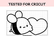 Cute Bee SVG, Kawaii Honey Bee SVG, an Illustration by TheHitShop (Thumbnail 3 of 11)
