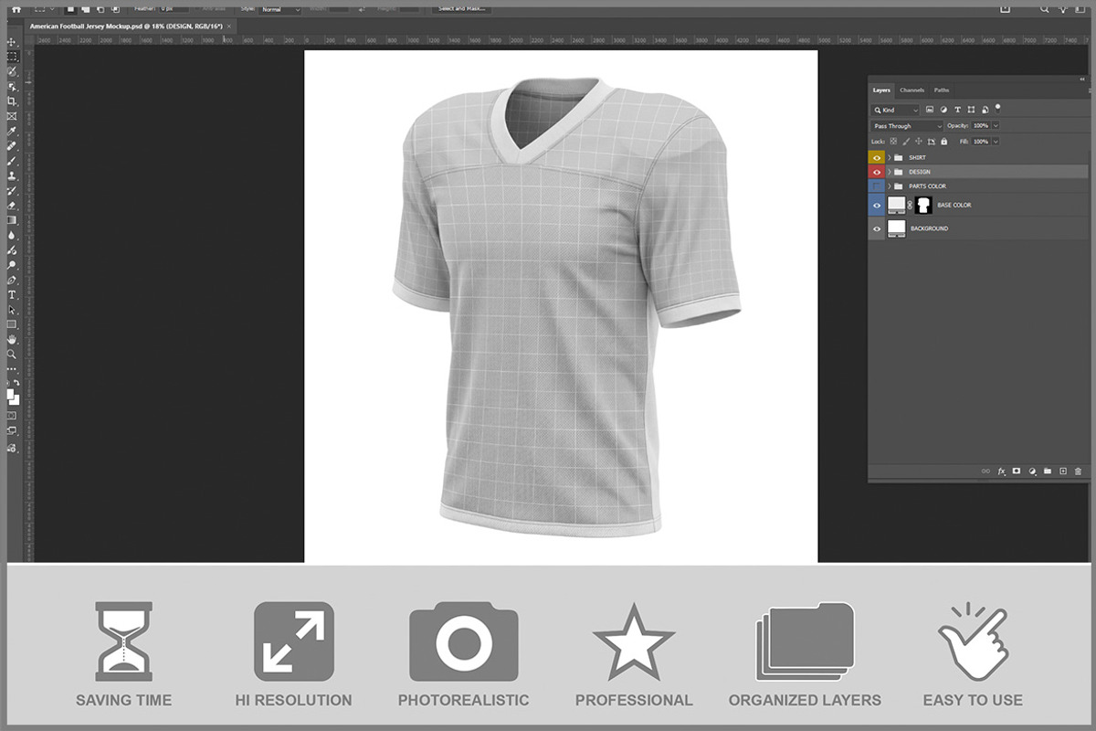 American Football Jersey PSD, a Cups & Container Mockup by Bruno's Shop (Photo 2 of 3)