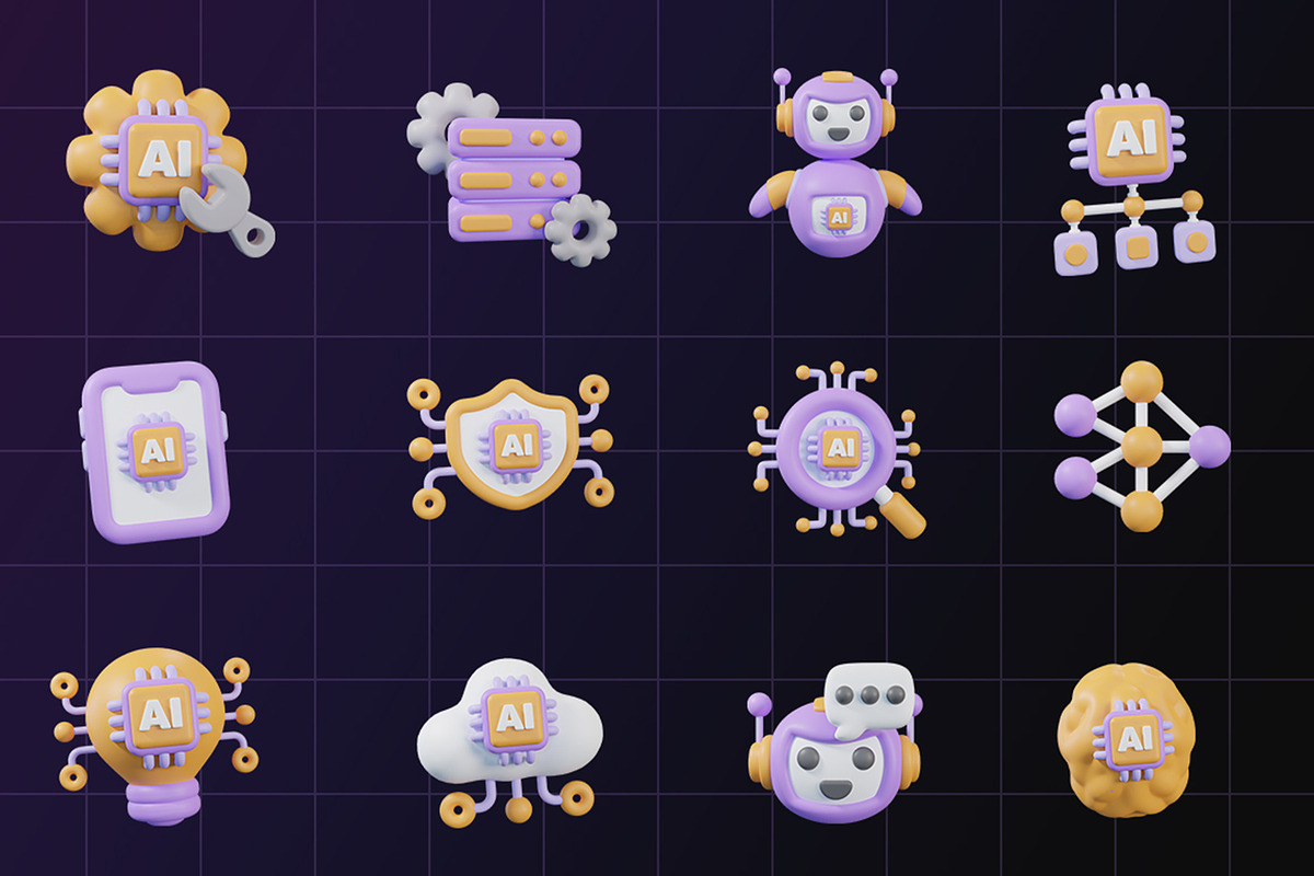 3D Artificial Intelligence Icon, an Object Graphic by Artnivora.Std (Photo 4 of 4)