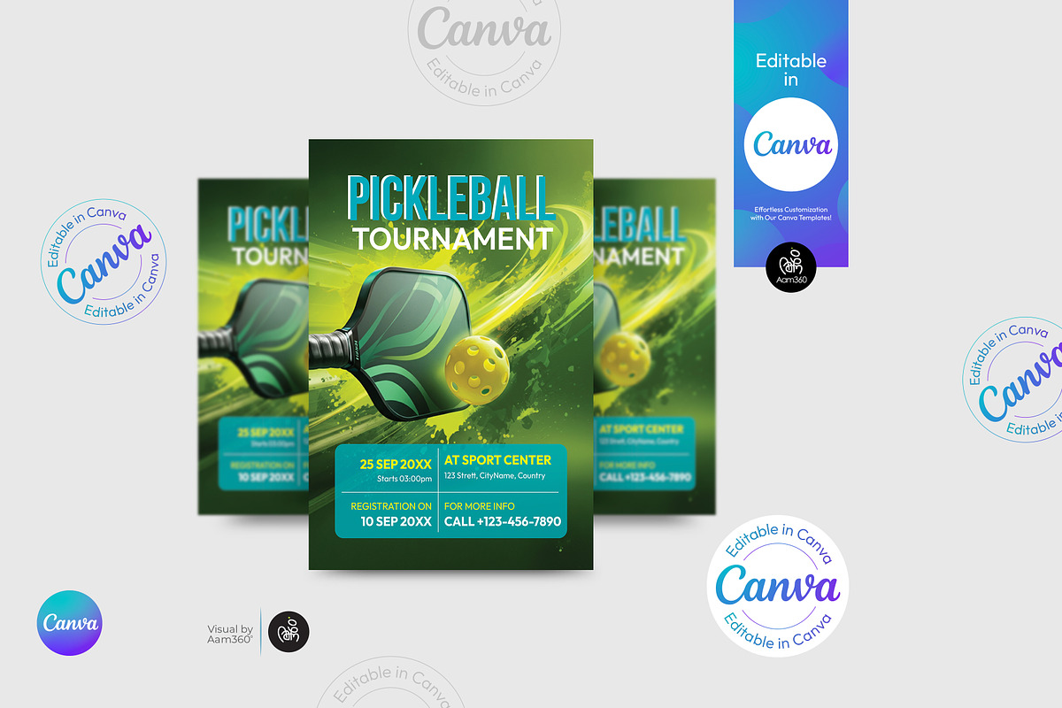 Pickleball Flyer Template, a Flyer Template by Aam360 (Photo 2 of 3)
