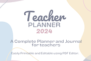 Teacher's Planner and Journal 2024, a Stationery Template by GloriousMotive (Thumbnail 1 of 7)