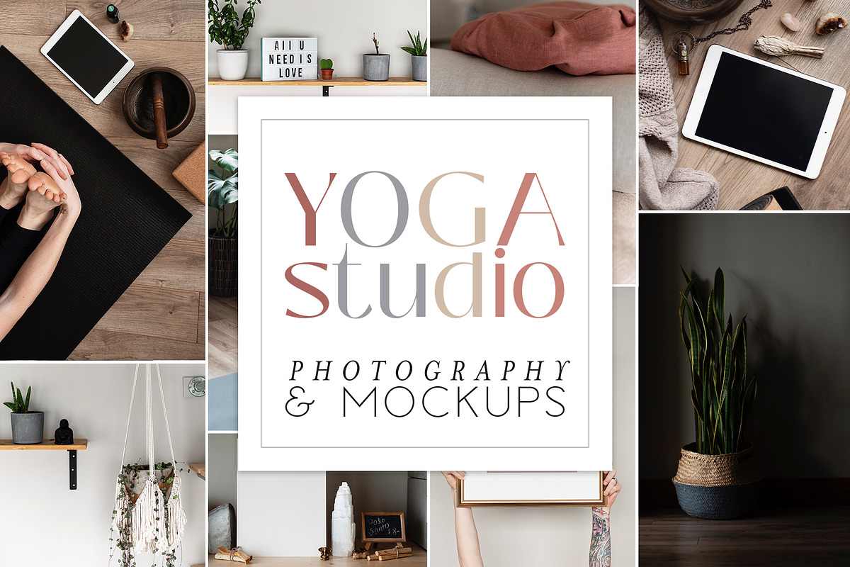 Yoga Studio Mockup + Photo Bundle, a Books & Magazine Mockup by Ashley Alexandra Design (Photo 1 of 9)