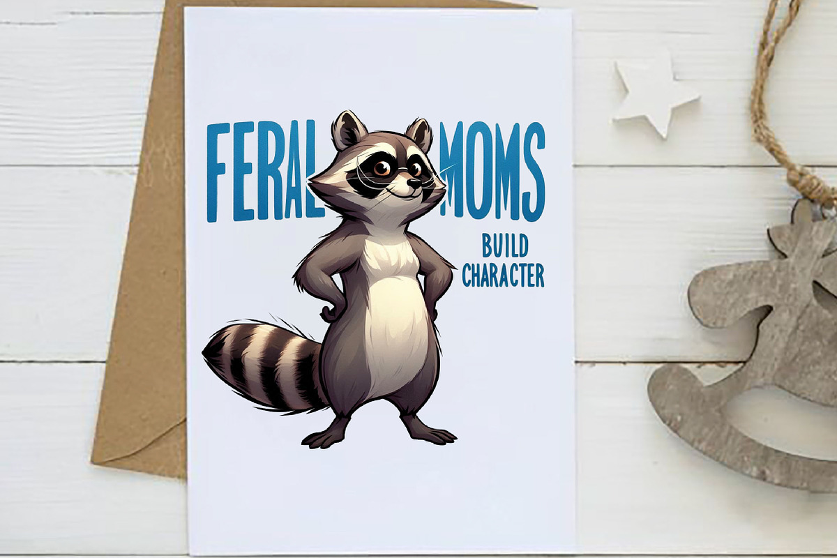 Funny Raccoon PNG Bundle Sublimation, an Illustration by Designworld (Photo 4 of 7)