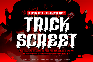 Trick Screet - Halloween Font, a Sans Serif Font by Iqsiart Studio