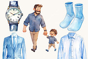 Cute Father's Day Clipart Bundle, a Person Illustration by SparkyDesignsUS (Thumbnail 5 of 9)