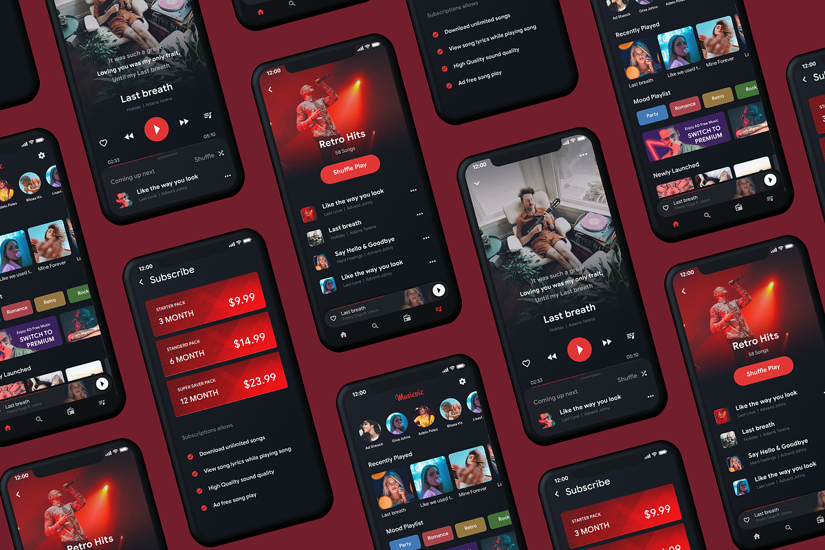 Online Music Streaming App, an UI Kit Template by Opus LabWorks (Photo 4 of 7)
