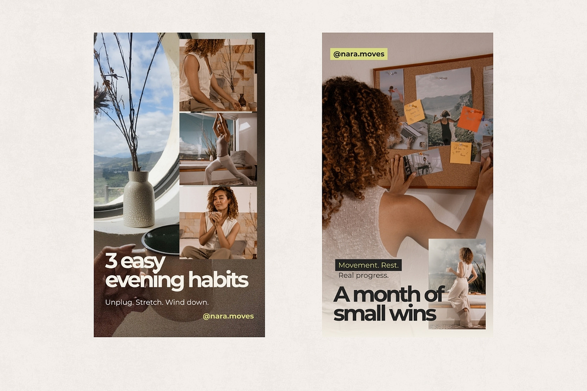 Lifestyle & Wellness Reels Cover Kit, a Social Media Template by ShowUp! Studio (Photo 2 of 6)