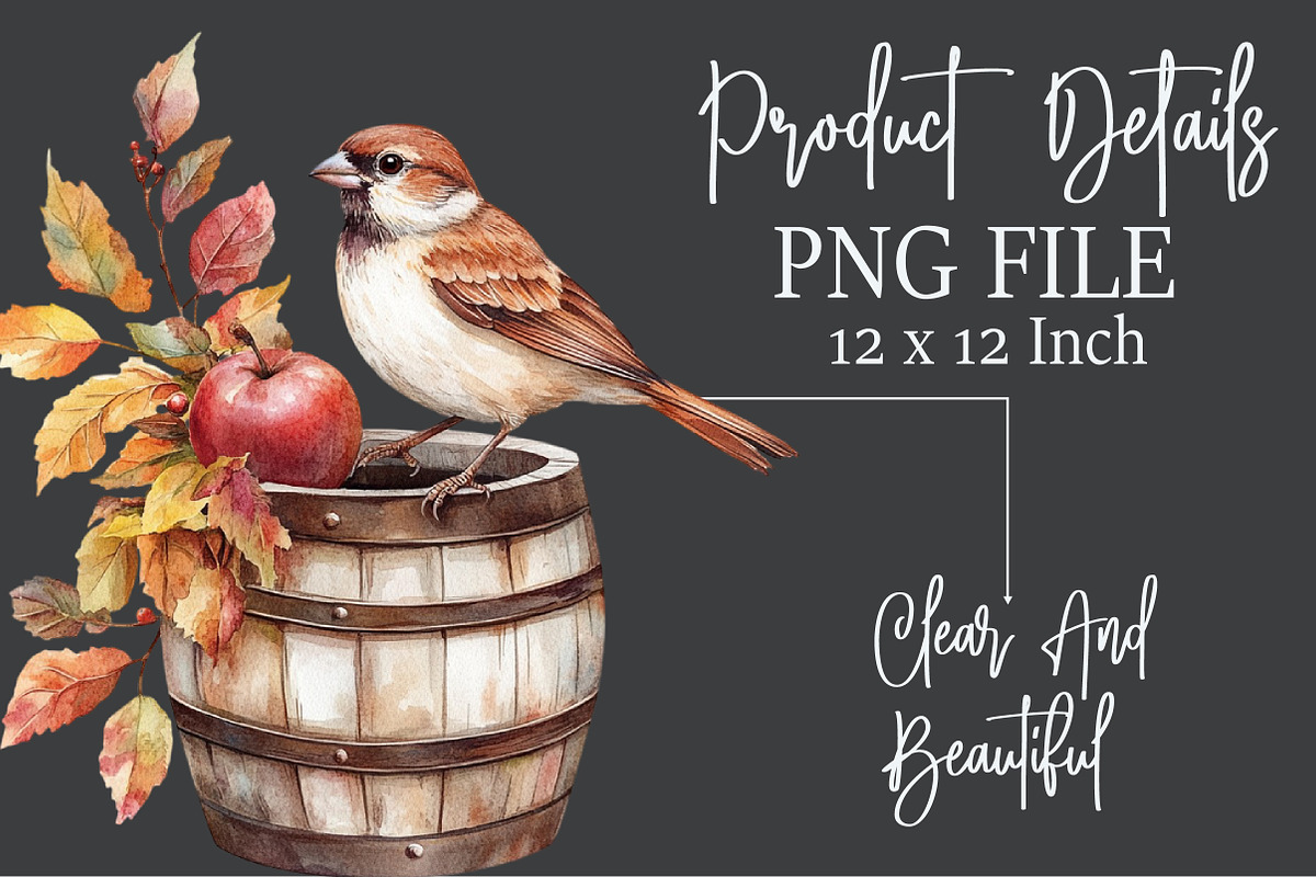 Autumn Sparrows Bird Clipart, an Illustration by Rose Art (Photo 6 of 7)