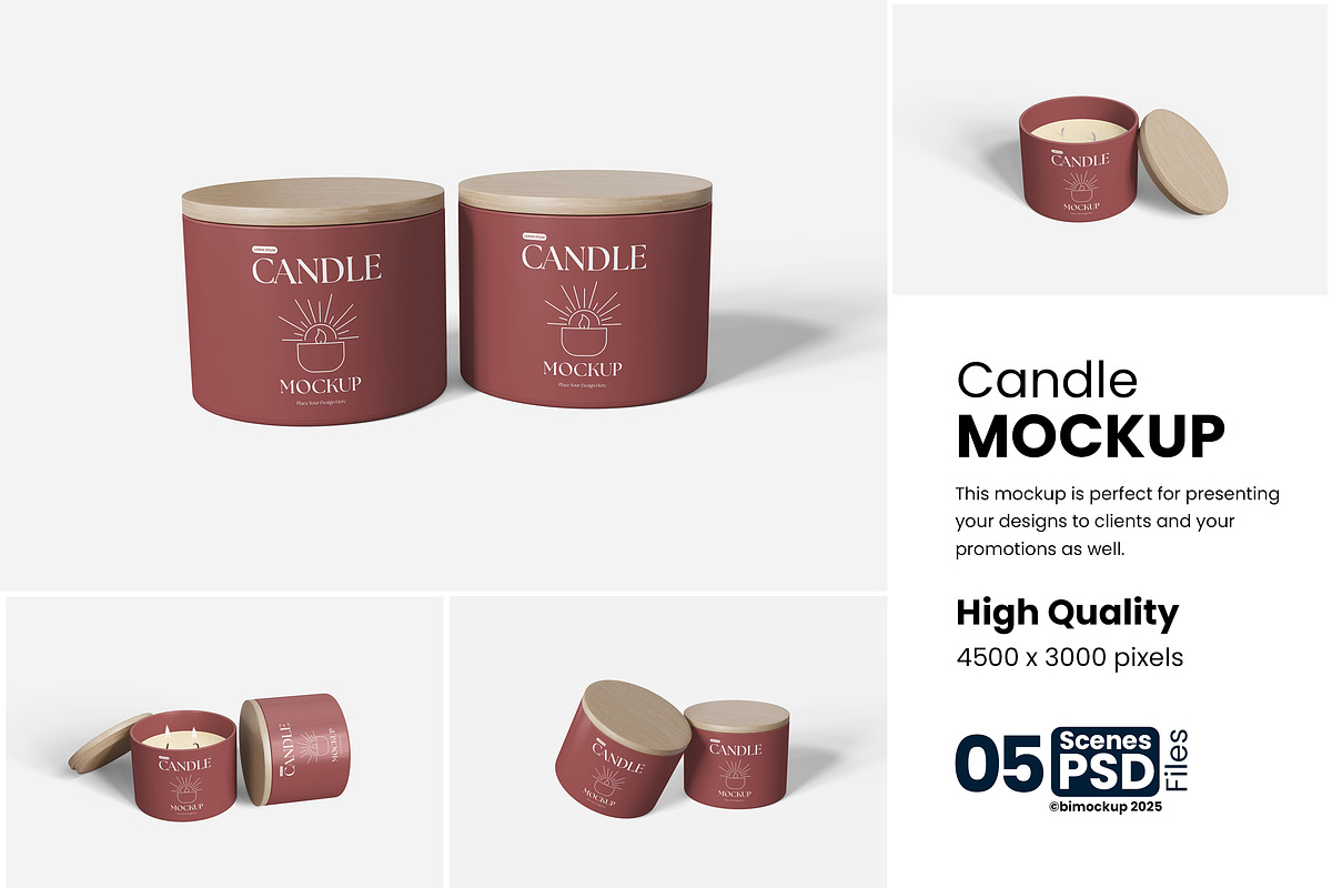 Candle Mockup, a Product Mockup by bimockup (Photo 1 of 6)