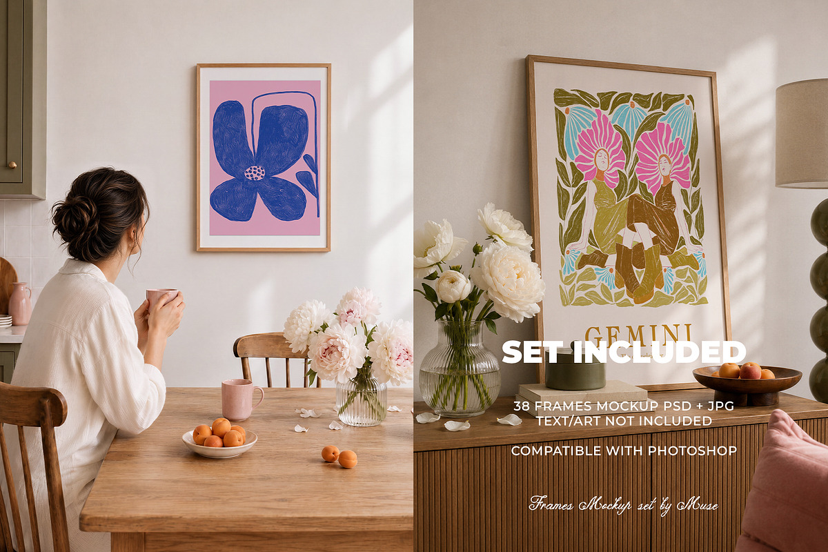 Blush Olive Room Frames Mockups, a Household Mockup by Muse Mockups (Photo 5 of 19)