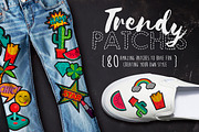 Trendy Patches: vintage 90's set!, a Graphic by Cienpies Design (Thumbnail 1 of 8)