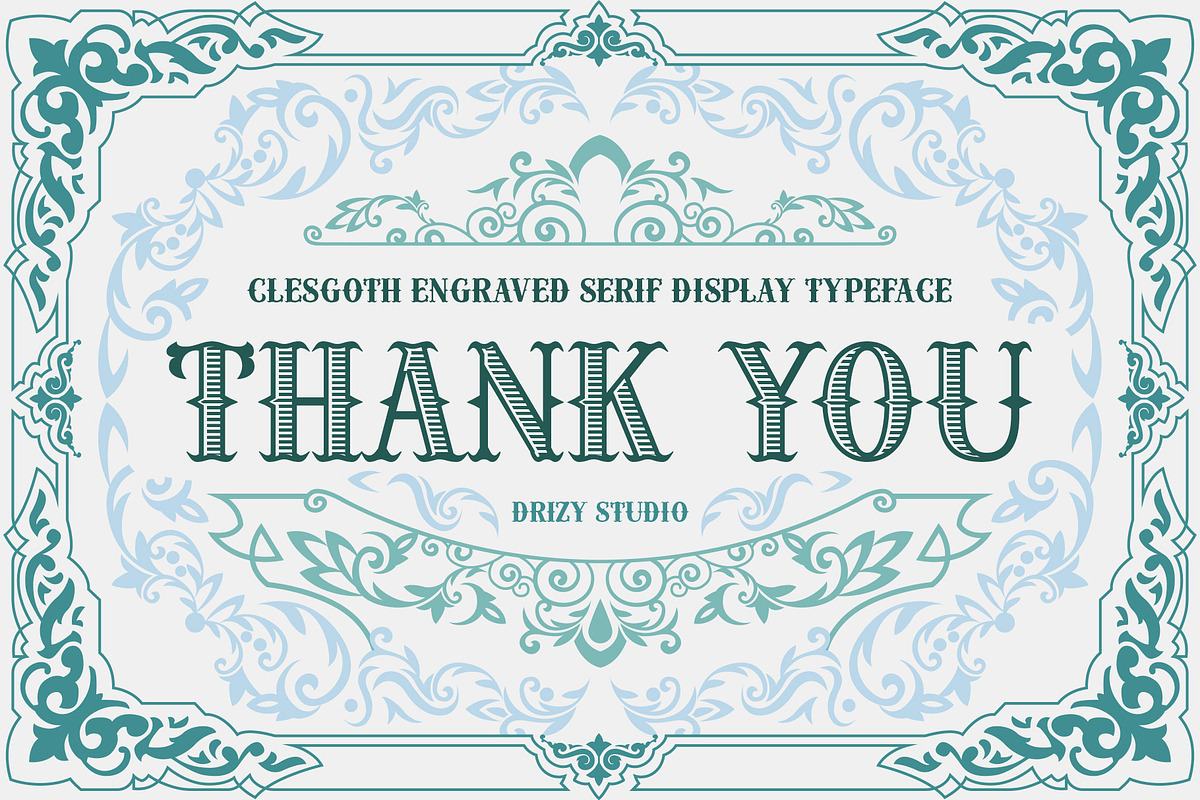 Clesgoth - Serif Engraved Font, a Serif Font by Drizy (Photo 10 of 10)
