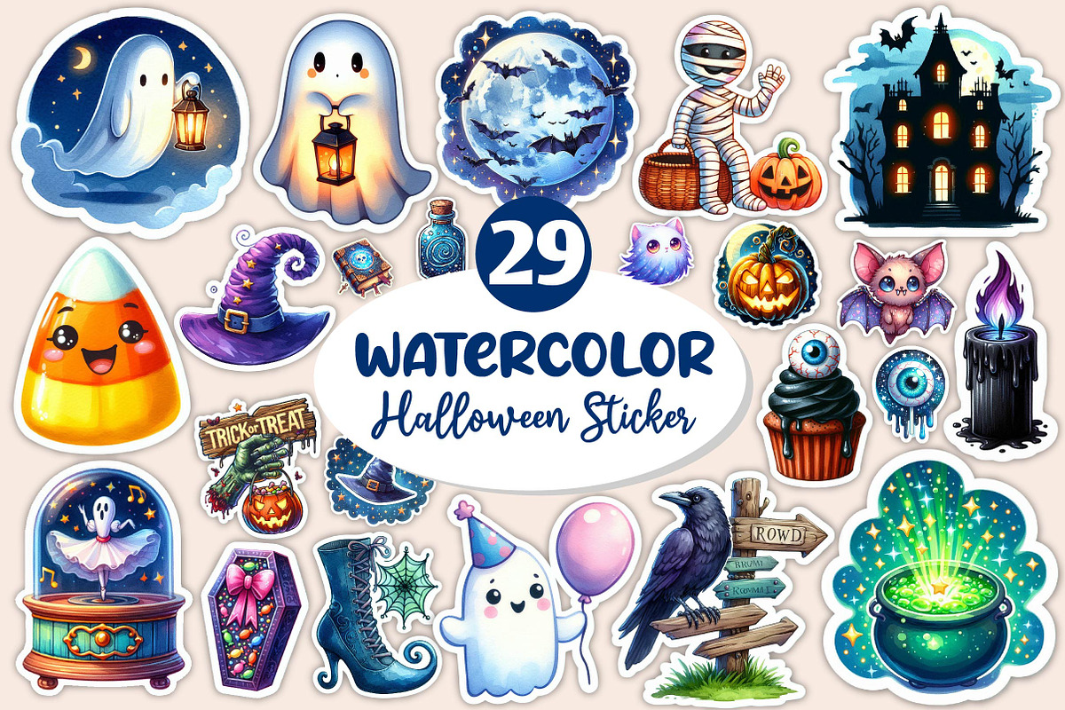 Halloween Stickers PNG, an Illustration by Dream Creation (Photo 1 of 3)