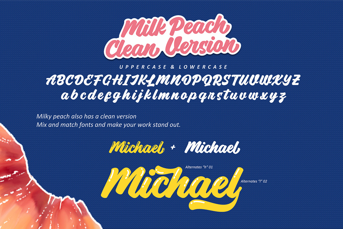 Milk Peach - Quirky Playful Script, a Script Font by Four Lines Std. (Photo 7 of 9)