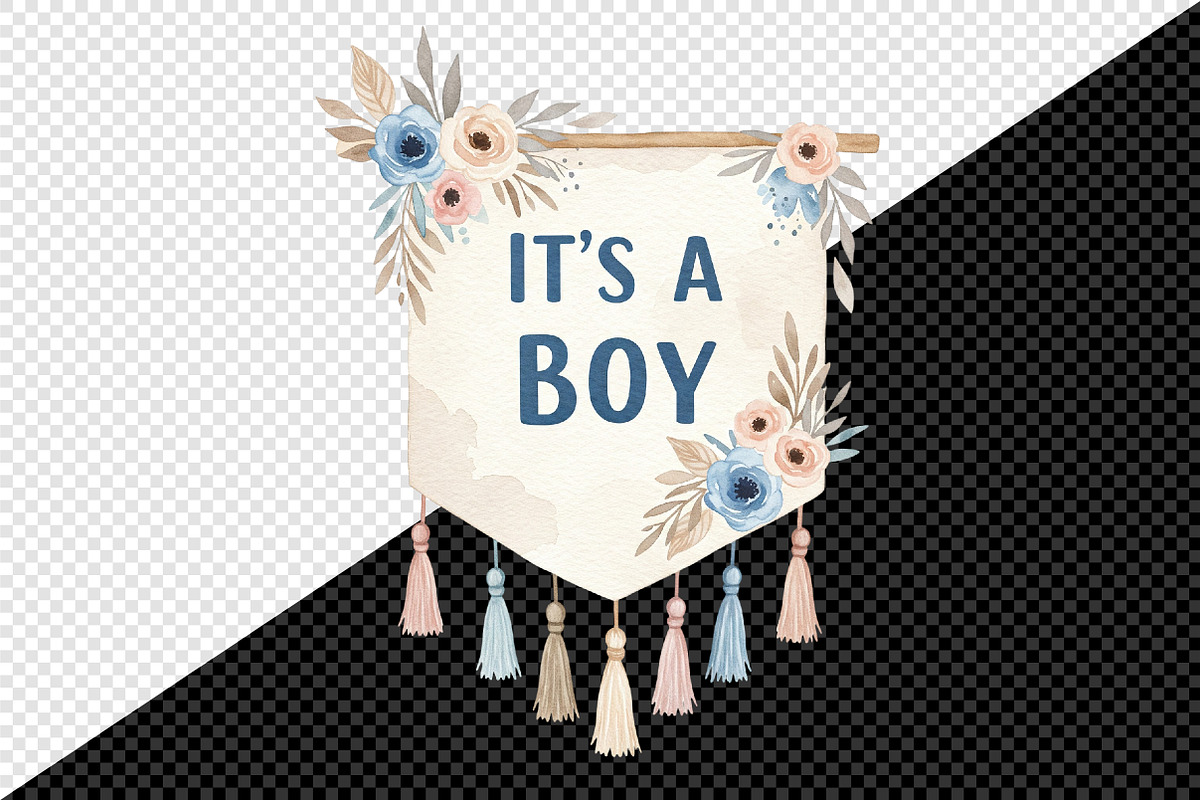 Baby Shower Clipart,Boho Nursery Png, an Illustration by Creative Art (Photo 5 of 9)