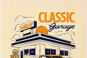 Classic Garage Vintage Illustrations, a Transportation Illustration by Bromz Studio (Thumbnail 5 of 6)