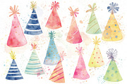watercolor birthday Cakes Party, a Graphic by Creativeshirt (Thumbnail 8 of 14)