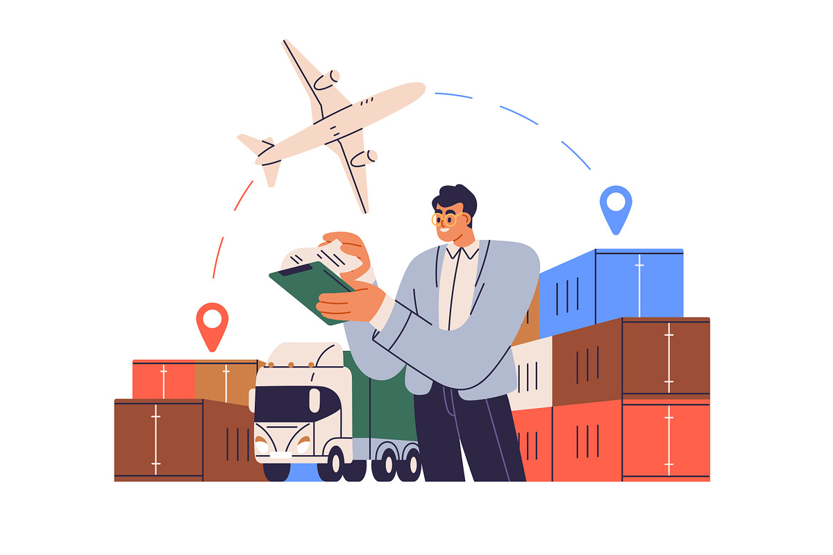 Logistics and cargo delivery concept, a Transportation Illustration by Good Studio (Photo 2 of 7)