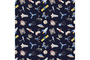 Space Pattern Vector Illustration.