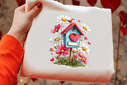 Whimsical Valentine Birdhouse Clipar, an Illustration by OK Design (Thumbnail 6 of 6)