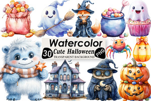 Cute Halloween Sublimation Clipart, an Illustration by Black Bird Studio