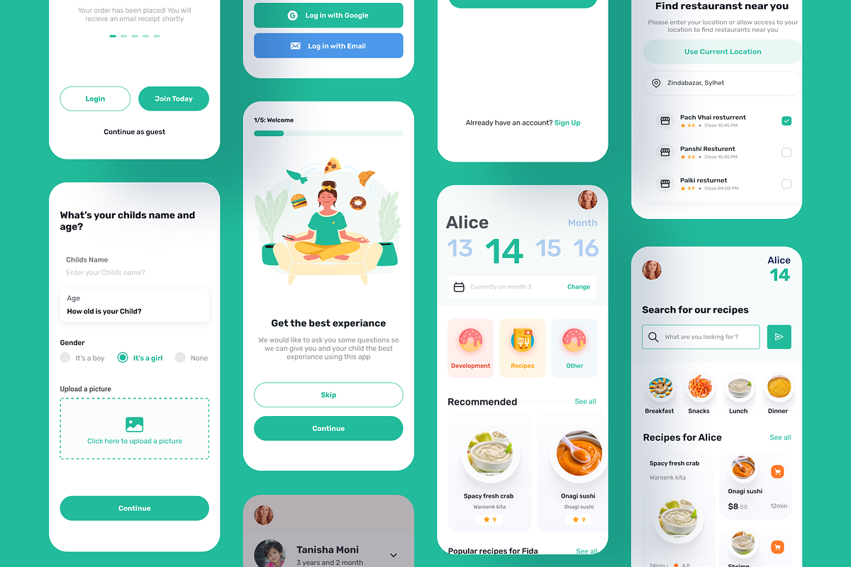 Baby food apps ui kit, a Device Mockup by Sylgraph (Photo 7 of 8)