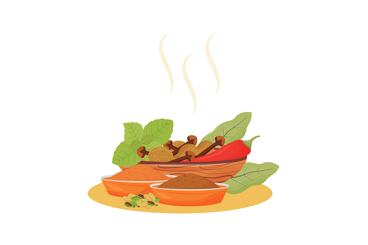 Indian cuisine cartoon illustrations, a Food Illustration by IMG visuals characters (Photo 28 of 28)
