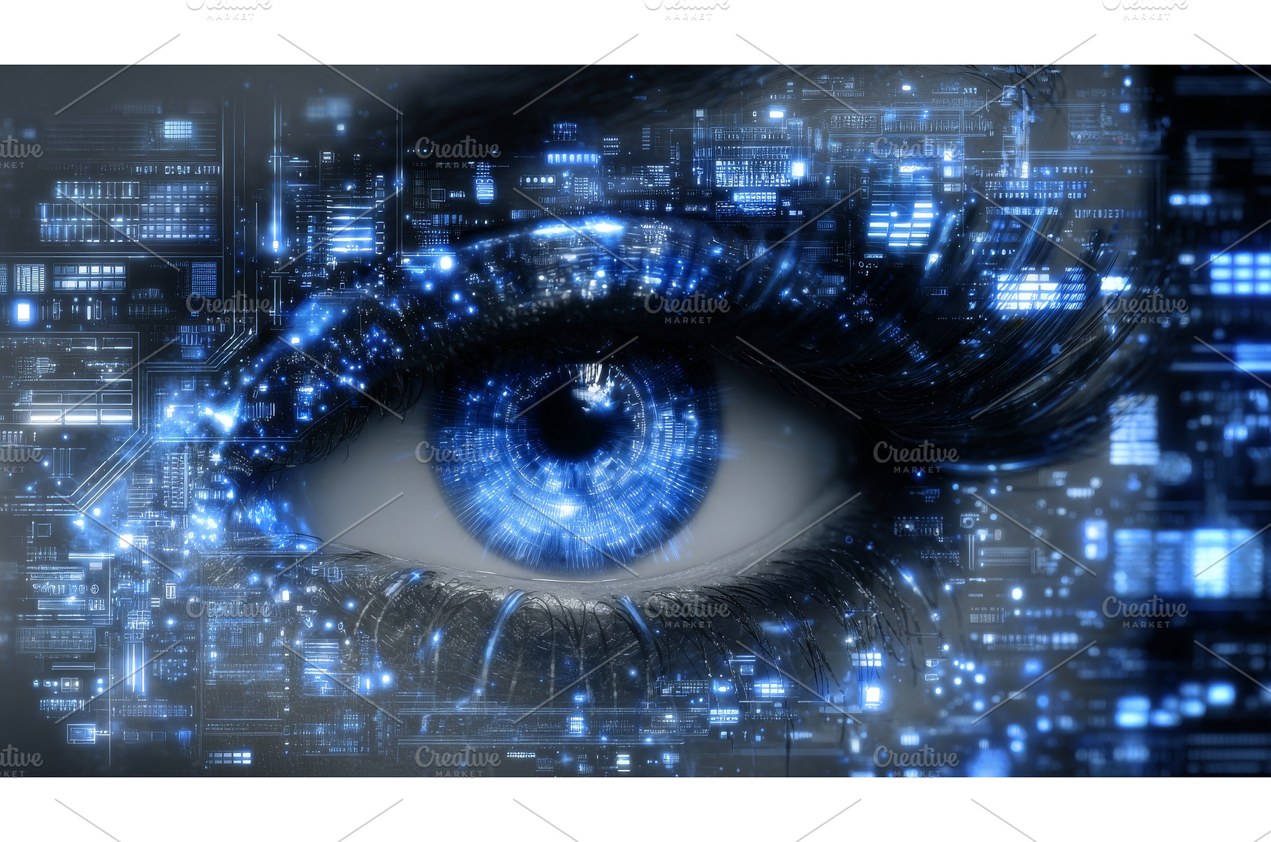 A human eye is shown in close-up, a Technology Photo by ZinetroN