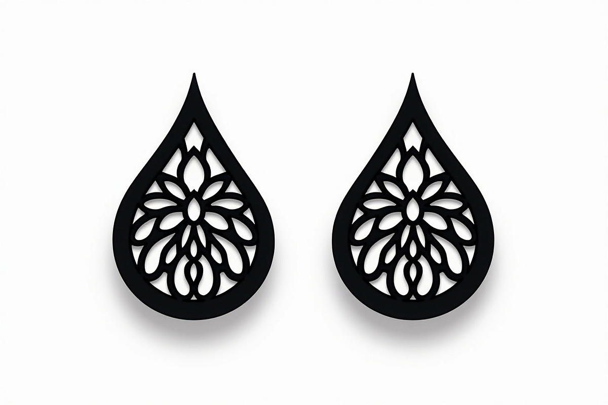Leaf Earring Silhouette Bundle, a Pattern Graphic by jahid234 (Photo 2 of 13)