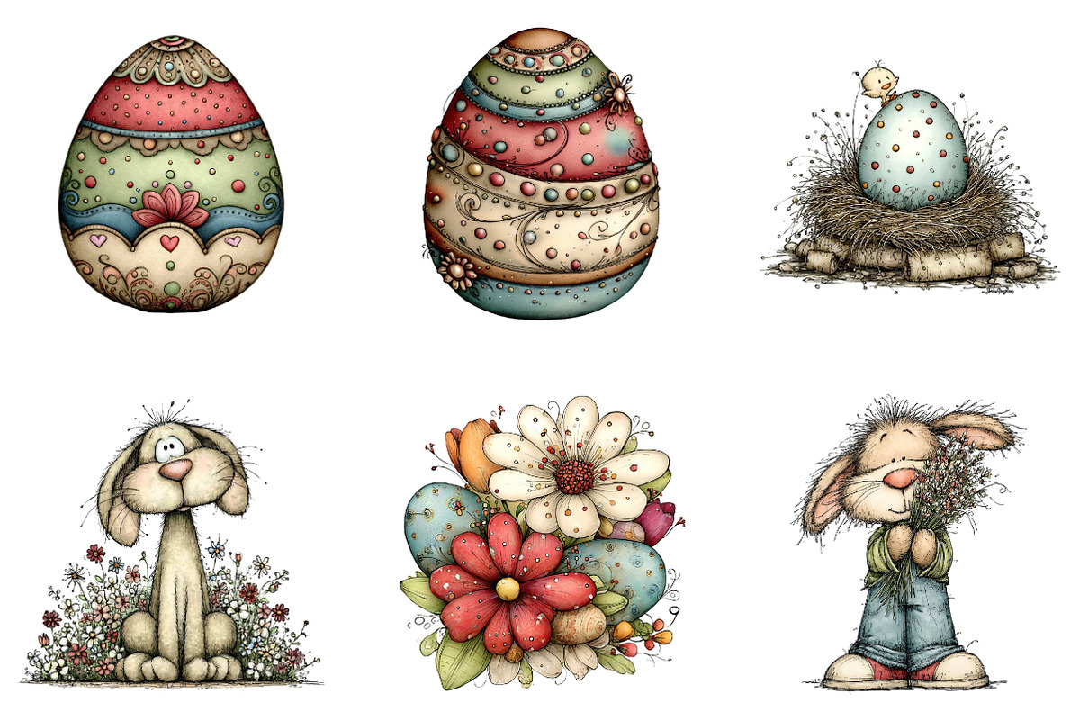 Boho Easter Elements Bundle, an Illustration by CreationArt (Photo 6 of 7)
