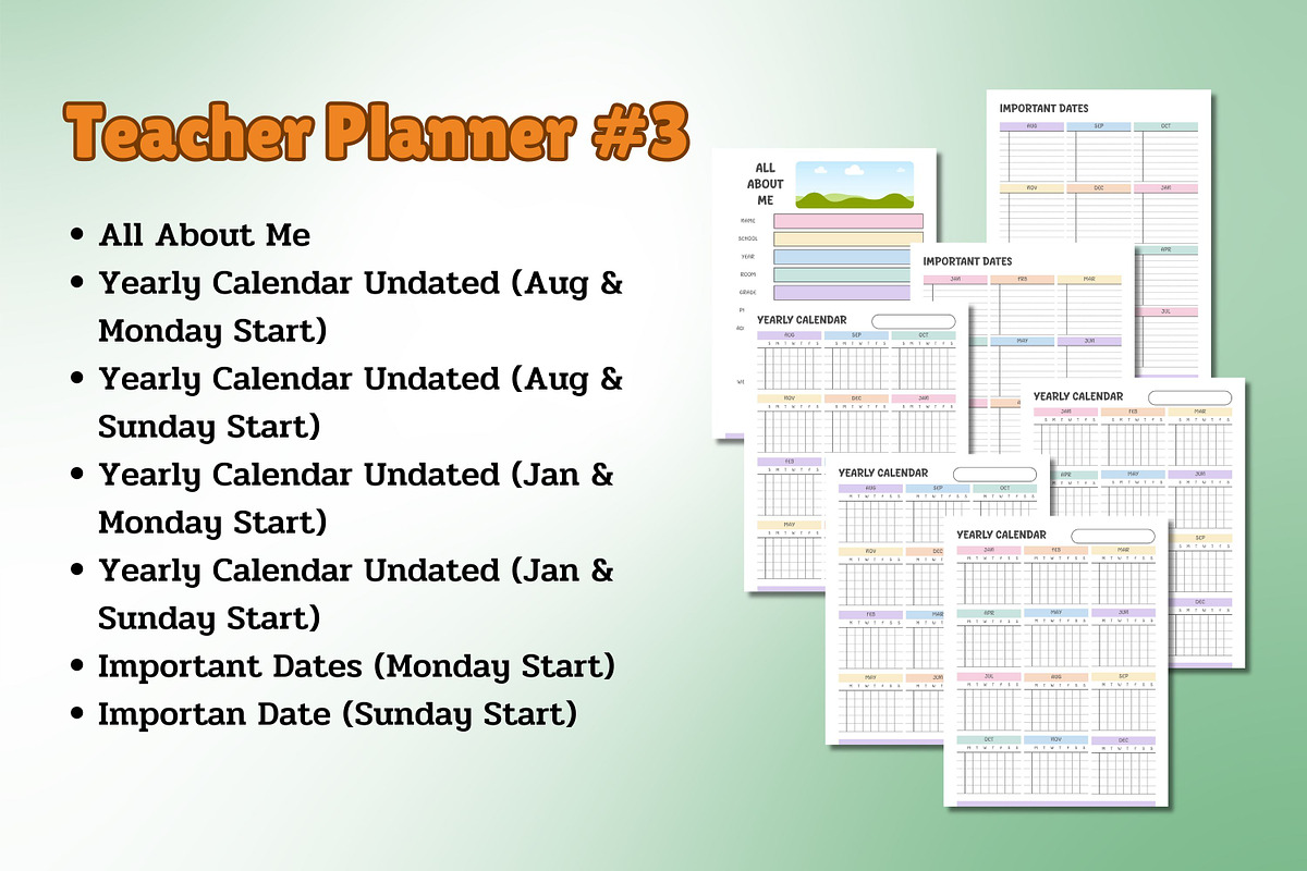 Teacher Planner #3 - Canva Template, a Templates & Theme by Adalin Shop (Photo 3 of 16)