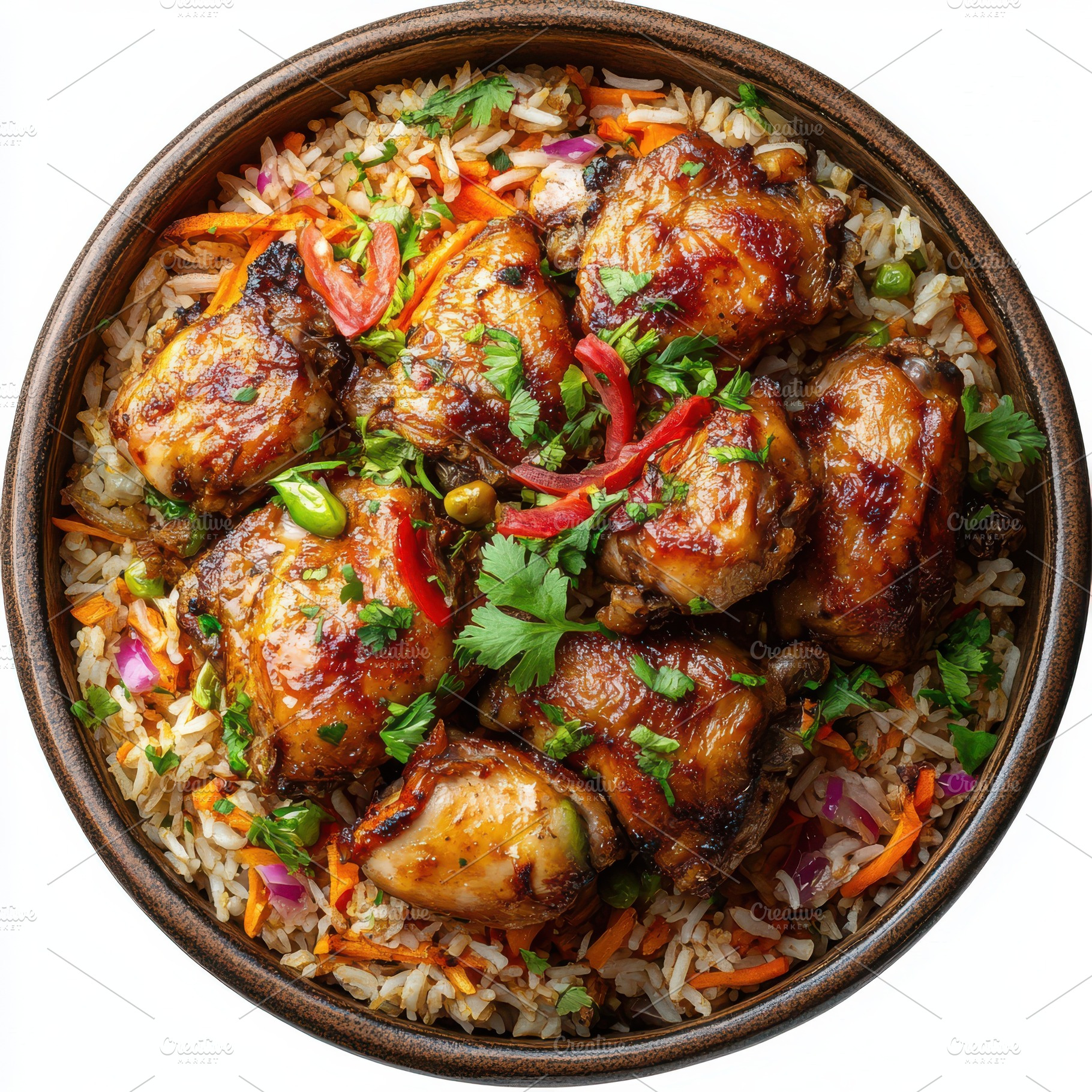 Burmese style chicken and rice top v, a Food & Drink Photo by Pixeness Studio