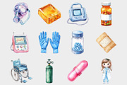 Watercolor Nurse and Doctor Clipart, a Seasonal Illustration by Design Market (Thumbnail 3 of 5)