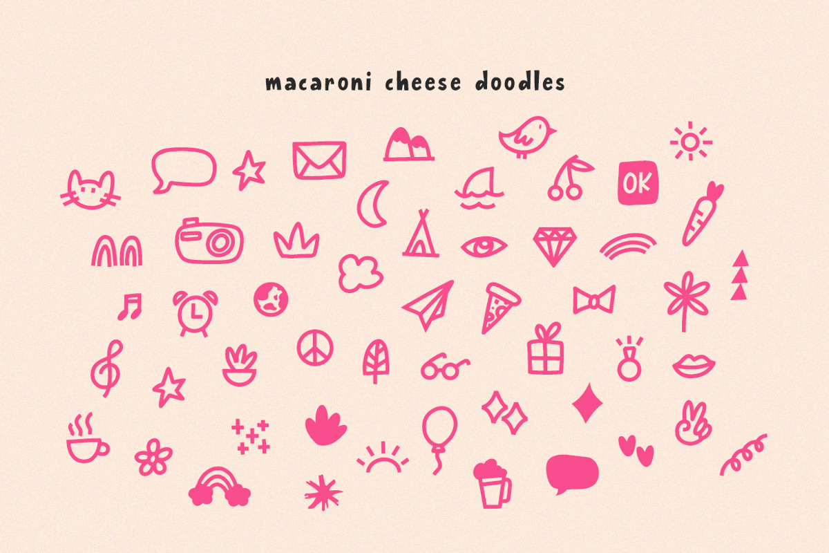 Macaroni Cheese Font Duo + Doodles, a Sans Serif Font by Salt & Pepper Designs (Photo 7 of 9)