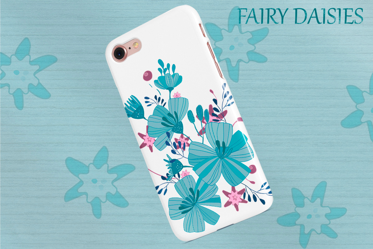floral collection Fairy daisies, set, an Illustration by EshaStudio (Photo 6 of 6)