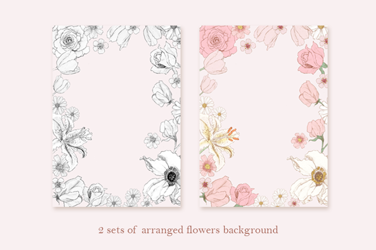 Pencil Drawing Flower Set, an Illustration by elpple (Photo 4 of 4)