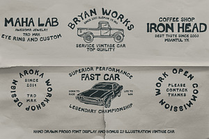 Vintage Car & Progo Font