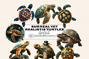 REALISTIC TURTLES CLIPART, an Animal Illustration by Daring Digies (Thumbnail 1 of 7)