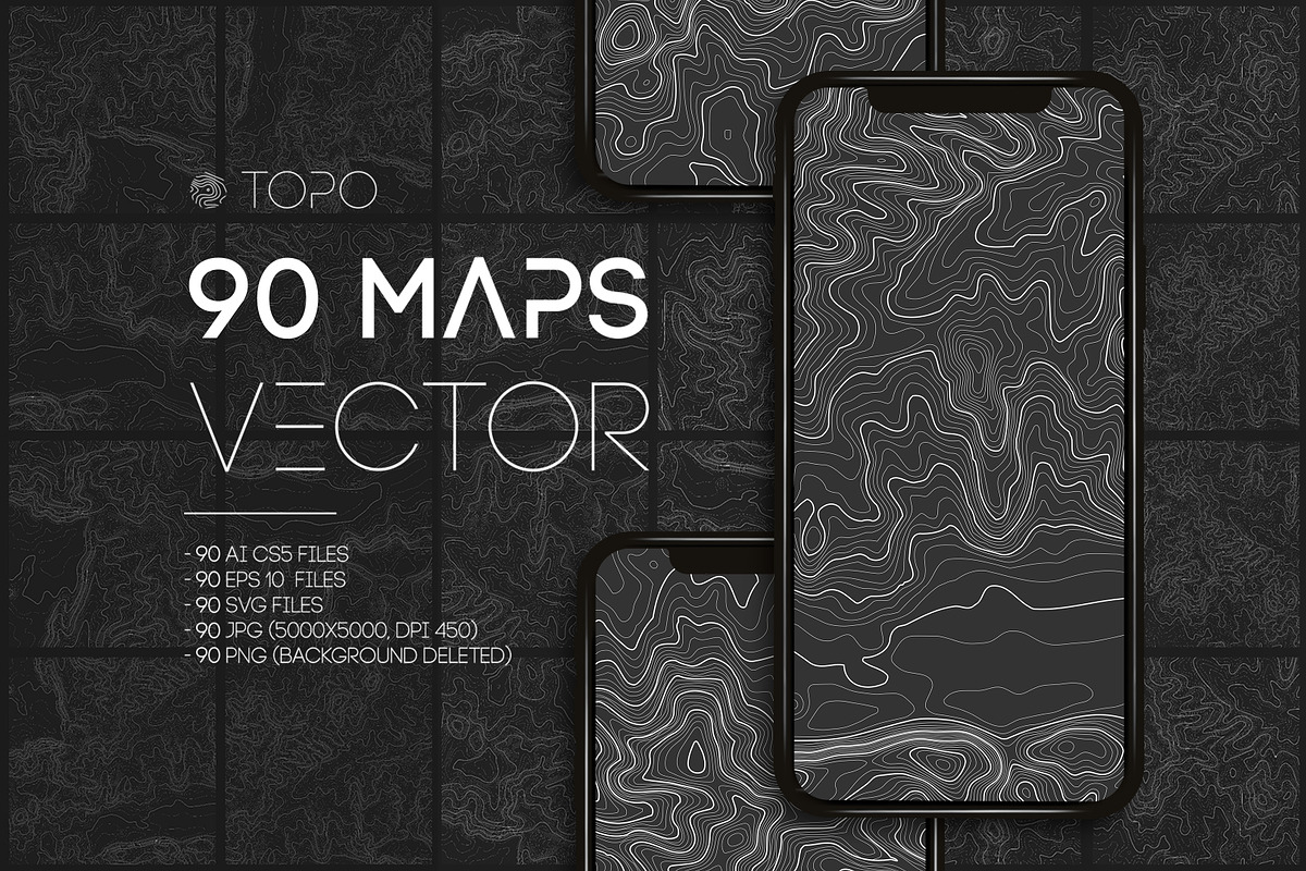 Topographic Maps Vector Bundle, a Texture Illustration by RDShop (Photo 1 of 13)