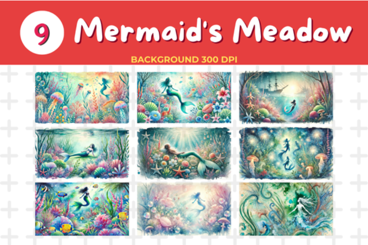 Watercolor Scene Mermaid’s Meadow Ba, an Education Illustration by John_Walker (Photo 1 of 4)