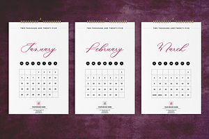 Typography Wall Calendar 2025