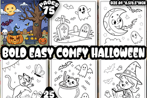 Comfy Halloween Coloring Book, a Seasonal Illustration by Design Station
